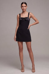 Black Bodycon Mini Dress with Keyhole