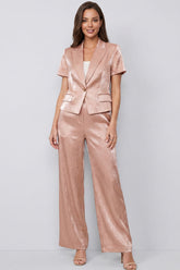 Peaked Lapel Dusty Rose 2 Piece Single Buckle Women's Suits