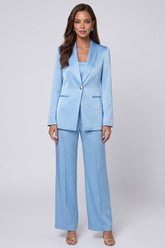 Shawl Lapel Light Blue 2 Piece Single Buckle Women's Suits