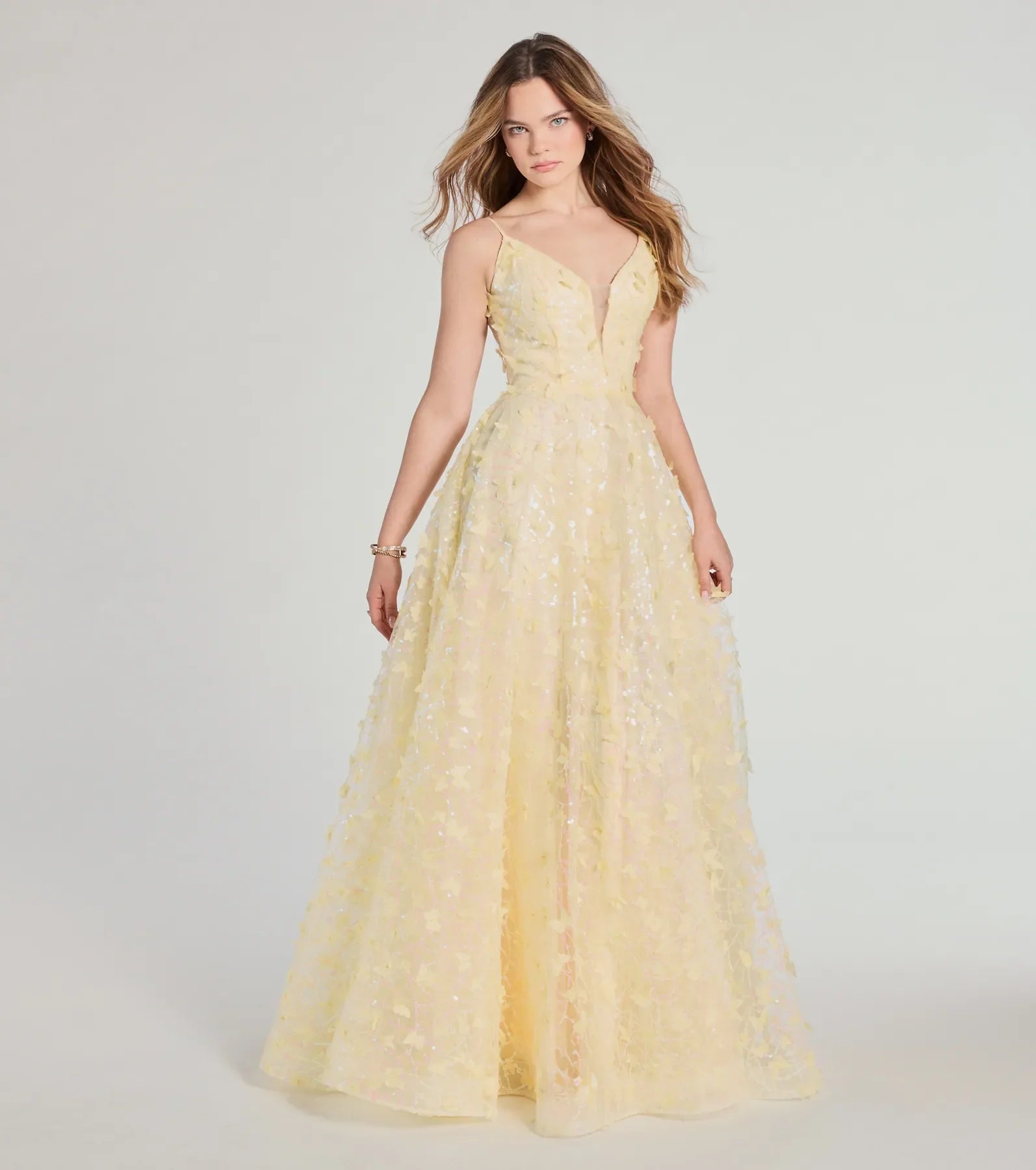 Kallie Butterfly Mesh A-Line Ball Gown