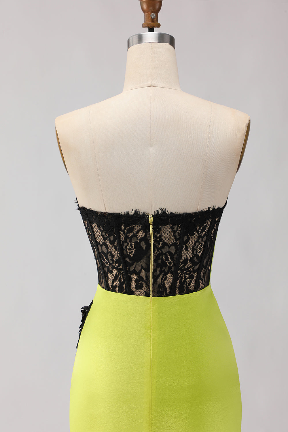 Strapless Black Green Mermaid Sequin Prom Dress