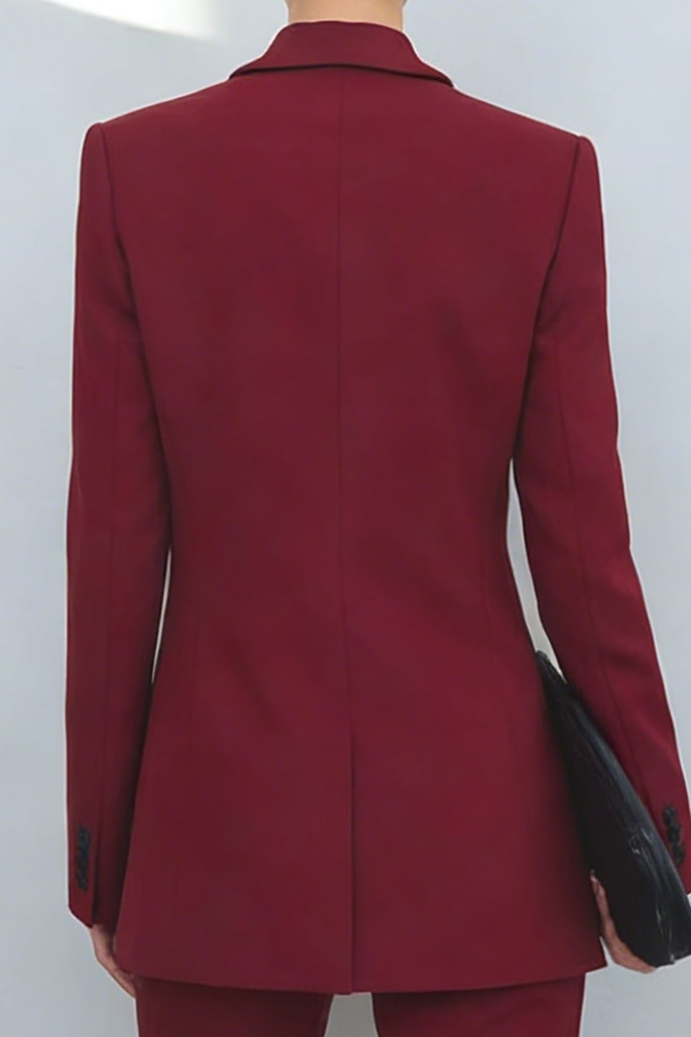 Burgundy Peaked Lapel 2 Piece Double Breasted Women Suits