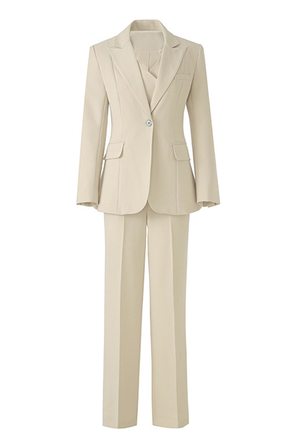 3 Piece Black Peak Lapel Women Business Casual Suits